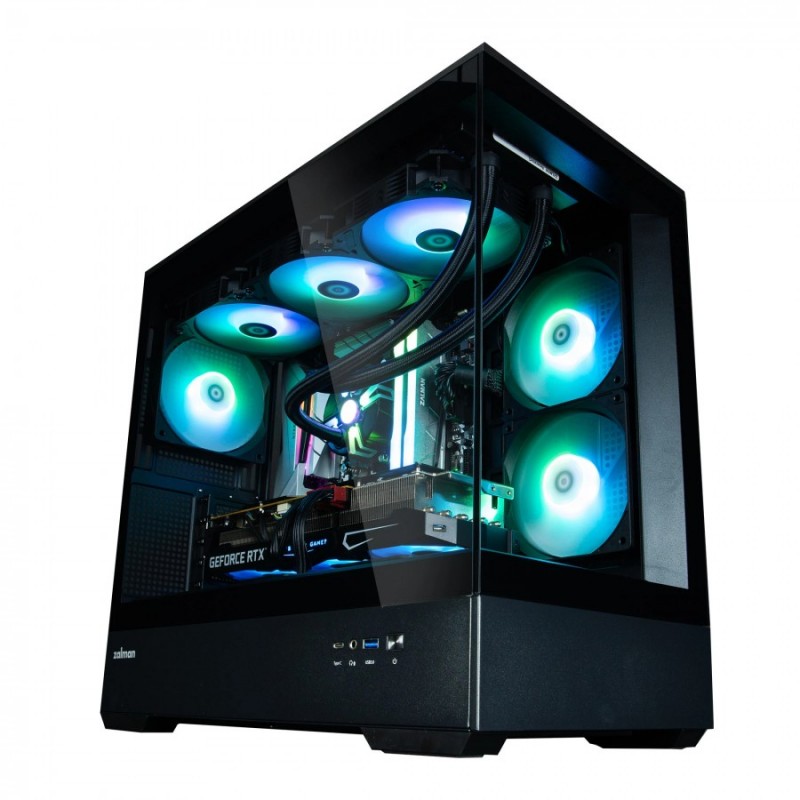 Zalman кутия Case mATX - P30 Black - aRGB, Tempered Glass, ZM-P30-BK