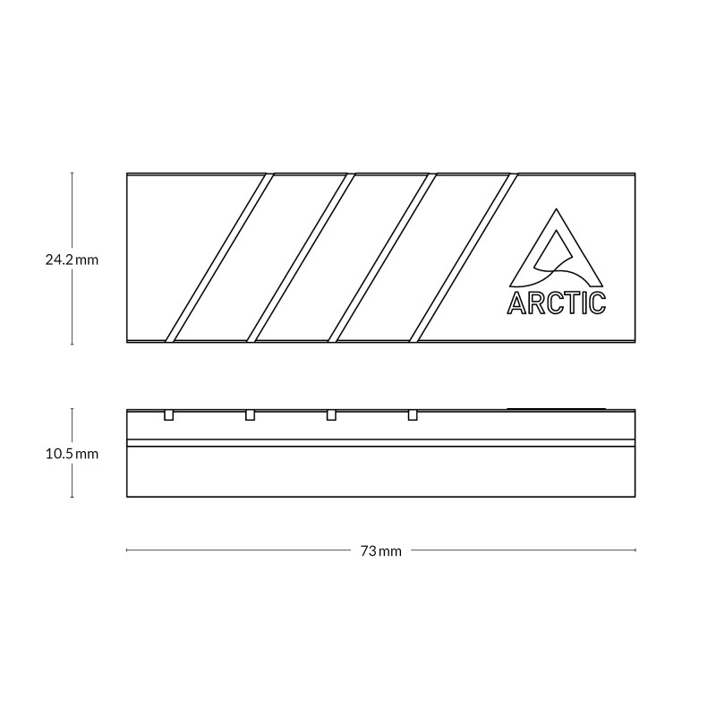 Arctic охладител M.2 2280 SSD Cooler - M2 Pro (Silver), ACOTH00002A