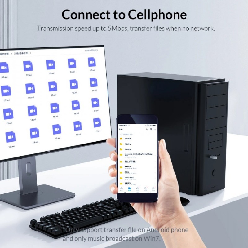 Orico блутут адаптер Bluetooth 5.0 USB adapter, black - BTA-608-BK, BTA-608-BK-BP