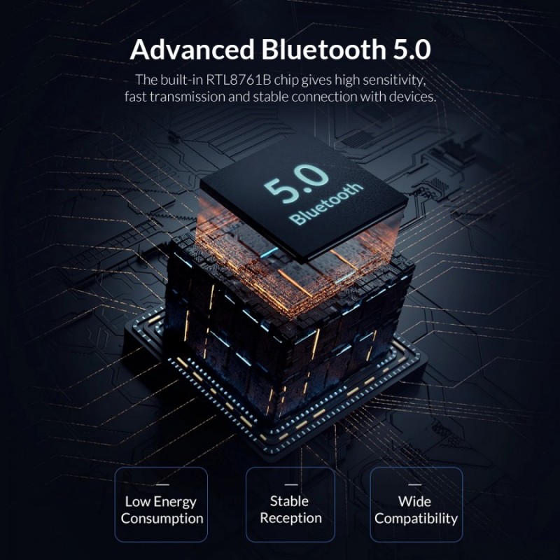 Orico блутут адаптер Bluetooth 5.0 USB adapter, black - BTA-608-BK, BTA-608-BK-BP