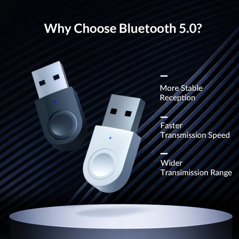Orico блутут адаптер Bluetooth 5.0 USB adapter, black - BTA-608-BK, BTA-608-BK-BP