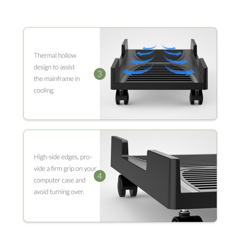 Orico поставка за компютър PC Stand - Computer Bracket - Water Resistant, Black - CPB3-BK, CPB3-BK