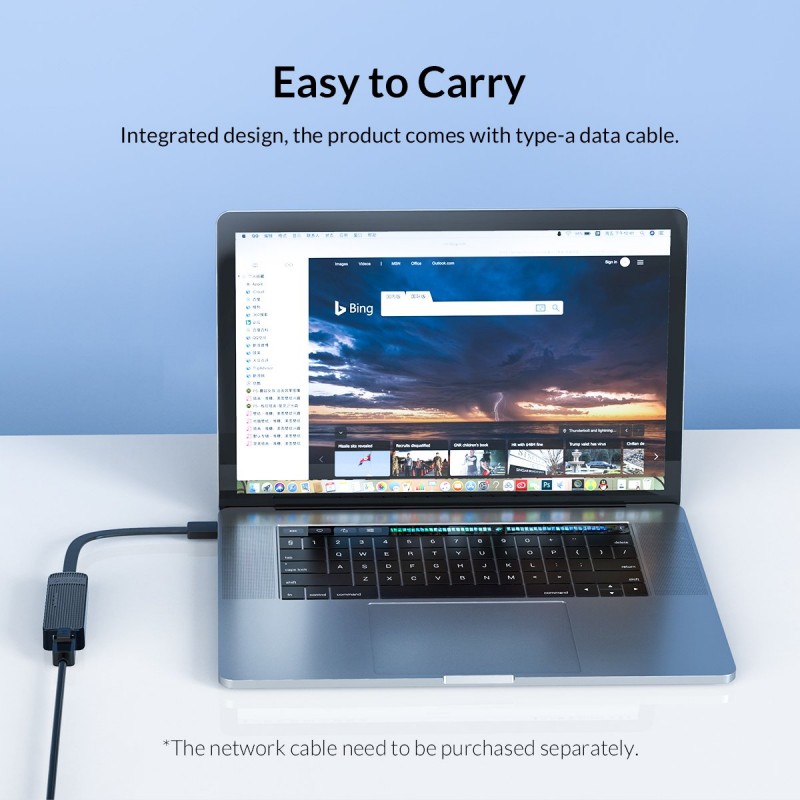 Orico адаптер USB3.0 to LAN Gigabit 1000Mbps black - UTK-U3, UTK-U3-BK