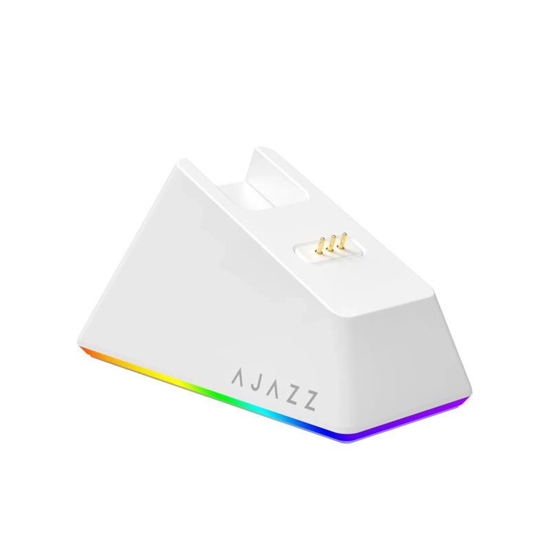 Ajazz професионална геймърска мишка AJ139 V2 MC - Wireless Gaming Mouse - 1K, Magnetic Charging Dock, White