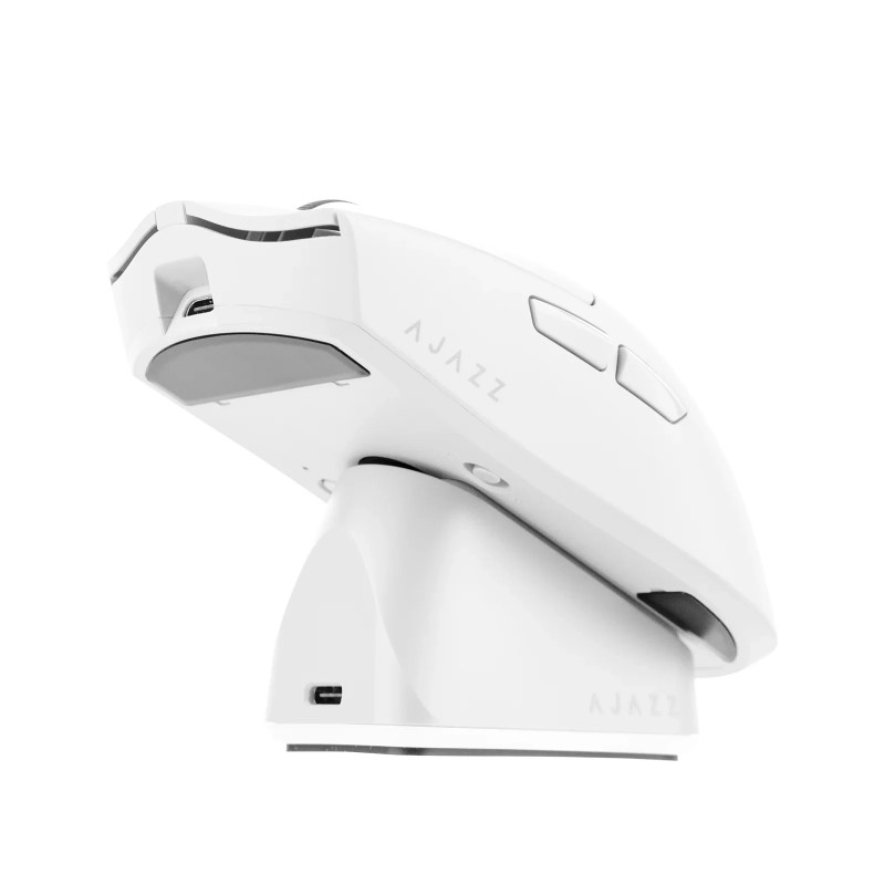 Ajazz професионална геймърска мишка AJ139P V3 MC - Wireless Gaming Mouse - 1K, Magnetic Charging Dock, White