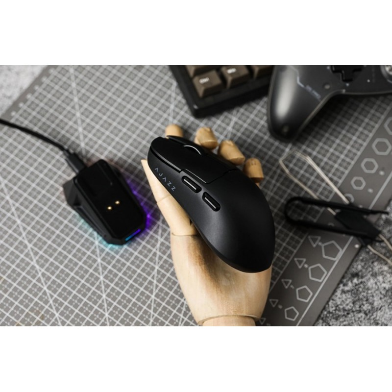 Ajazz професионална геймърска мишка AJ159 APEX - Wireless Gaming Mouse - 8K, Magnetic Charging Dock, Black