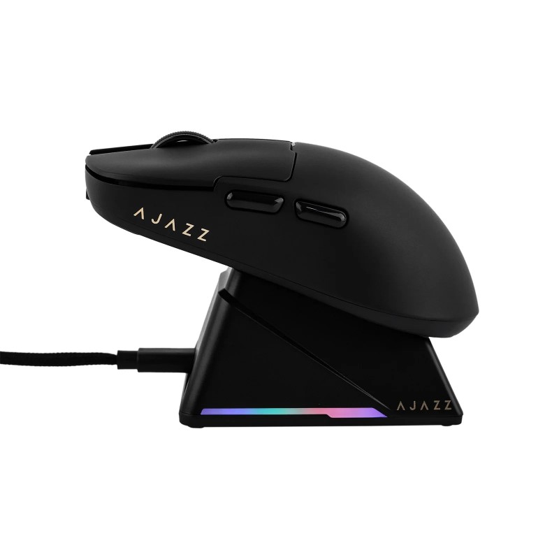 Ajazz професионална геймърска мишка AJ159 APEX - Wireless Gaming Mouse - 8K, Magnetic Charging Dock, Black