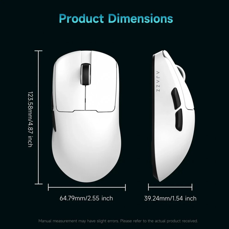 Ajazz професионална геймърска мишка AJ159 V2 MC - Wireless Gaming Mouse - 1K, Magnetic Charging Dock, Black