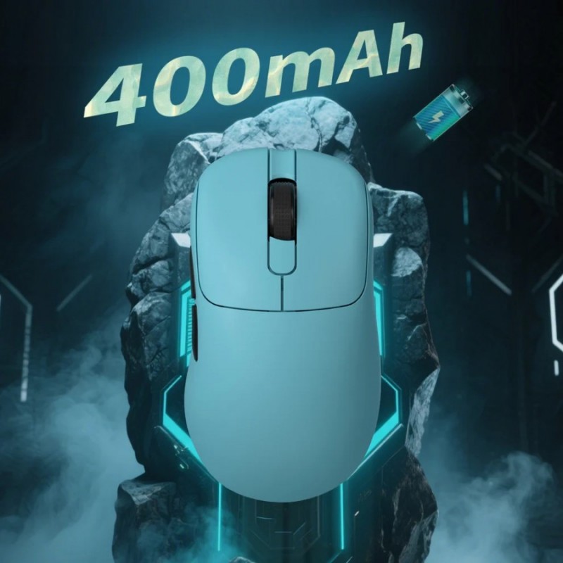 Ajazz професионална геймърска мишка AJ179 APEX - Wireless Gaming Mouse - 8K, Magnetic Charging Dock, White
