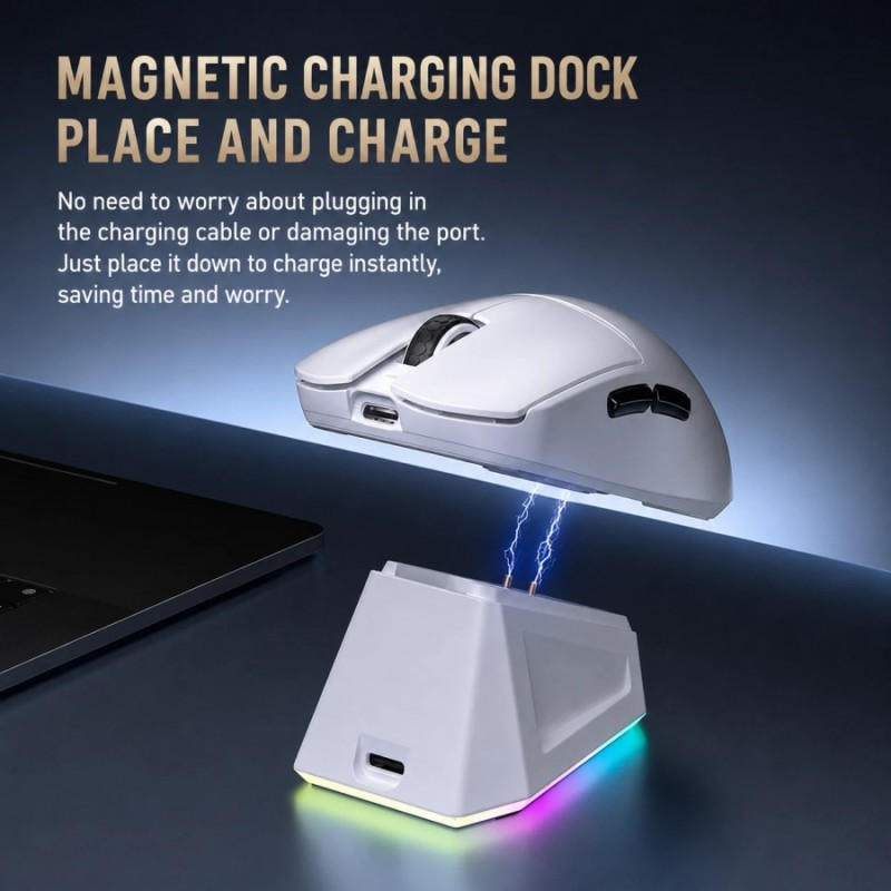 Aula професионална геймърска мишка Wireless Gaming Mouse V3 - 1K, White