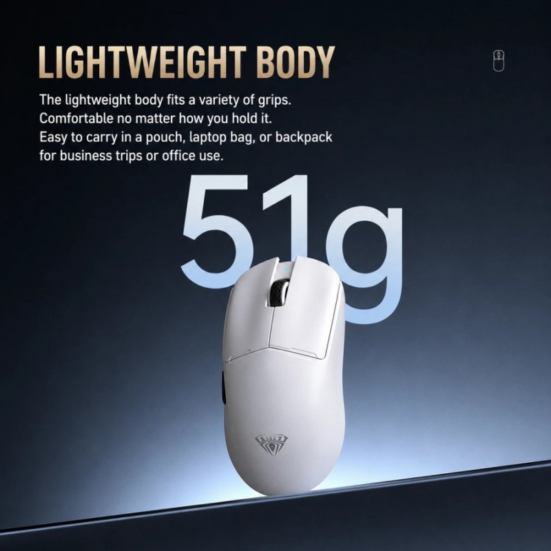 Aula професионална геймърска мишка Wireless Gaming Mouse V3 - 1K, White
