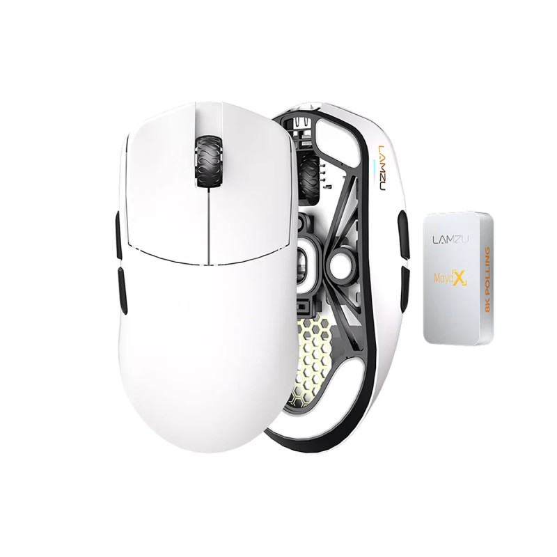 Lamzu професионална геймърска мишка MAYA X 8K - White, LAMZU-MAYA-X-WH