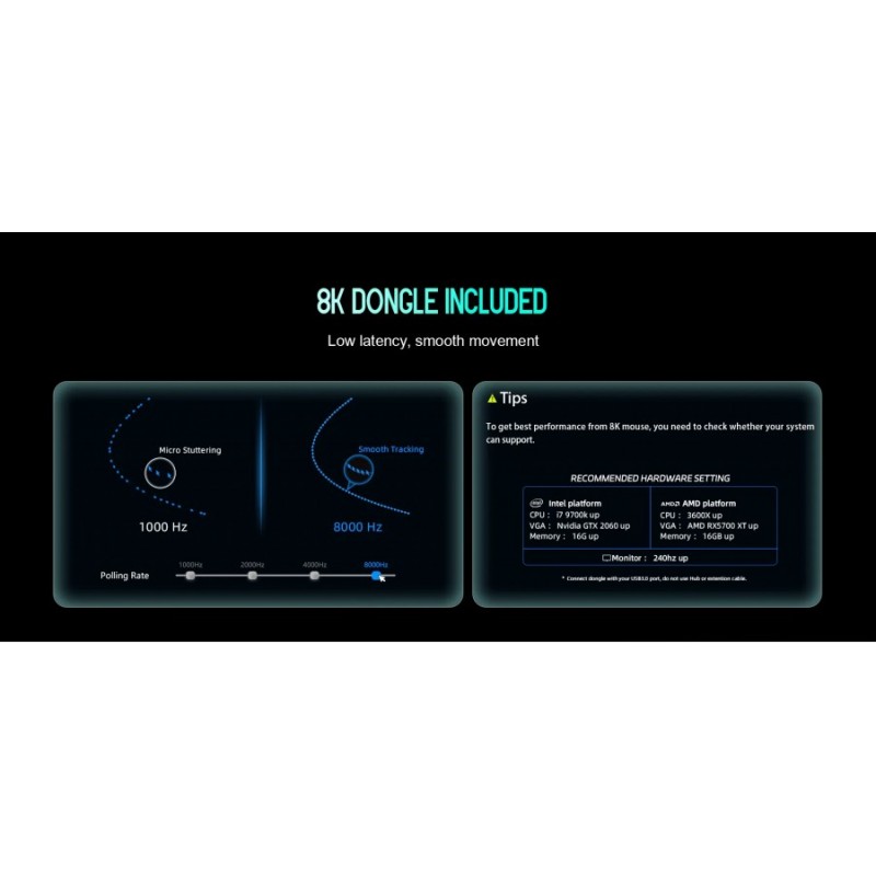 Lamzu професионална геймърска мишка MAYA X 8K - Wireless Gaming Mouse - Aimlabs Edition, LAMZU-MAYA-X-AIMLABS