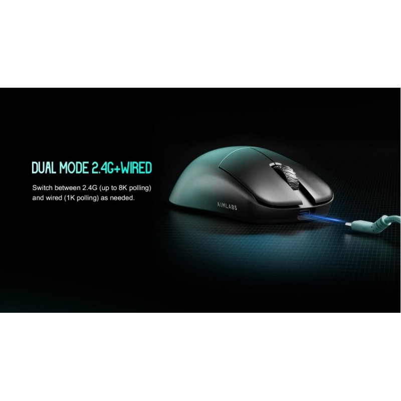 Lamzu професионална геймърска мишка MAYA X 8K - Wireless Gaming Mouse - Aimlabs Edition, LAMZU-MAYA-X-AIMLABS