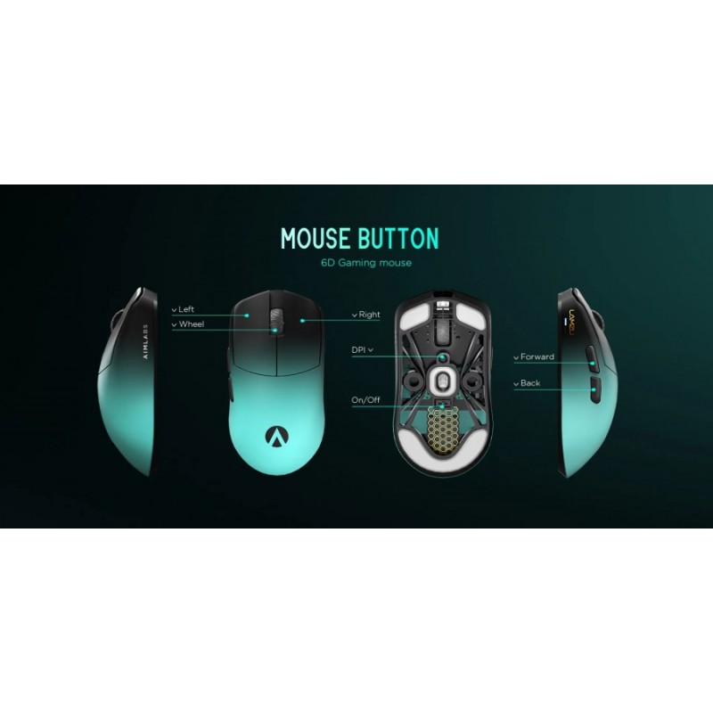 Lamzu професионална геймърска мишка MAYA X 8K - Wireless Gaming Mouse - Aimlabs Edition, LAMZU-MAYA-X-AIMLABS