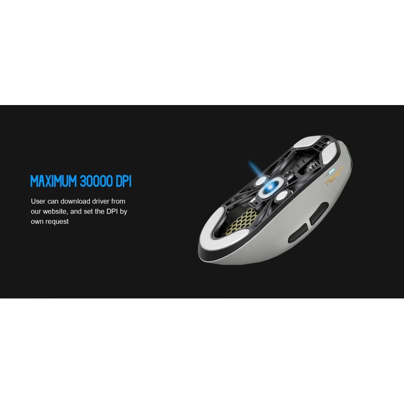 Lamzu професионална геймърска мишка MAYA X 8K - Wireless Gaming Mouse - Cloud Grey, LAMZU-MAYA-X-GREY