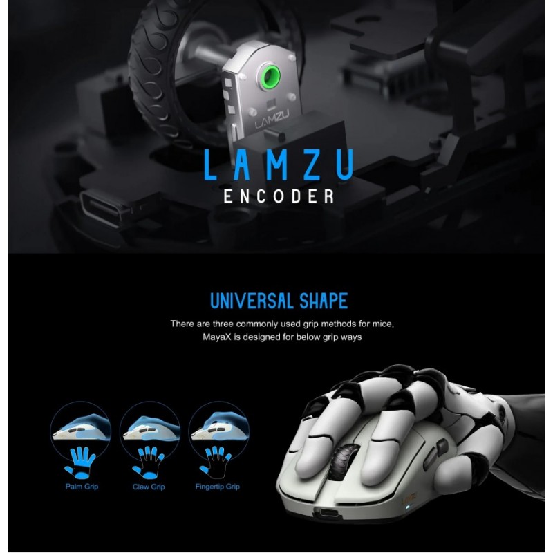 Lamzu професионална геймърска мишка MAYA X 8K - Wireless Gaming Mouse - Purple Shadow, LAMZU-MAYA-X-PRP