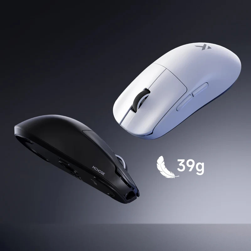 MCHOSE професионална геймърска мишка L7 Pro White - Wireless Gaming Mouse - Dual 8K, Kailh Optical