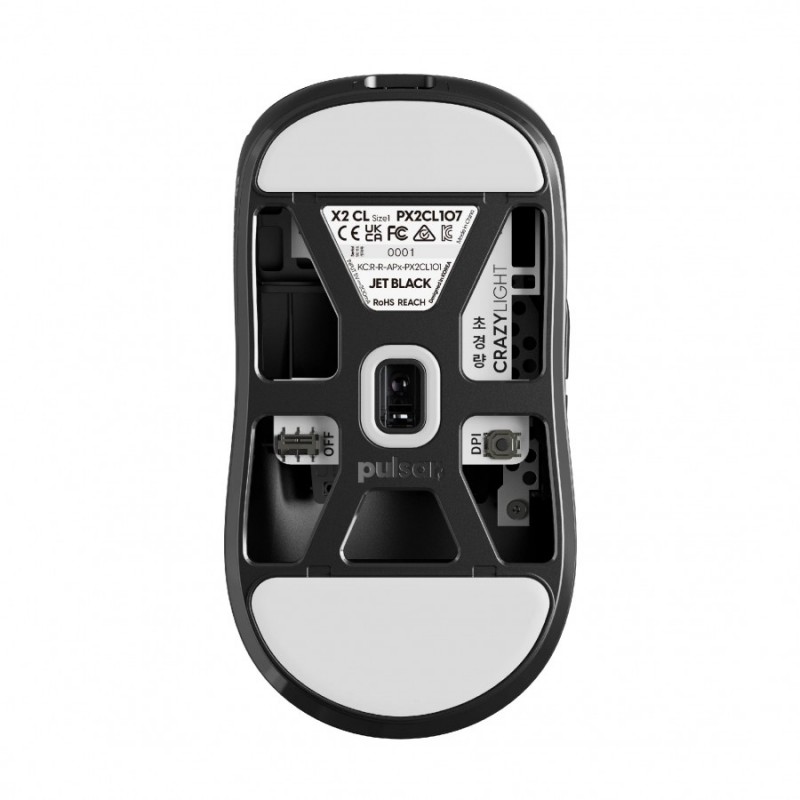 Pulsar професионална геймърска мишка Wireless Gaming Mouse X2 CrazyLight Jet Black 8K, PX2CL107