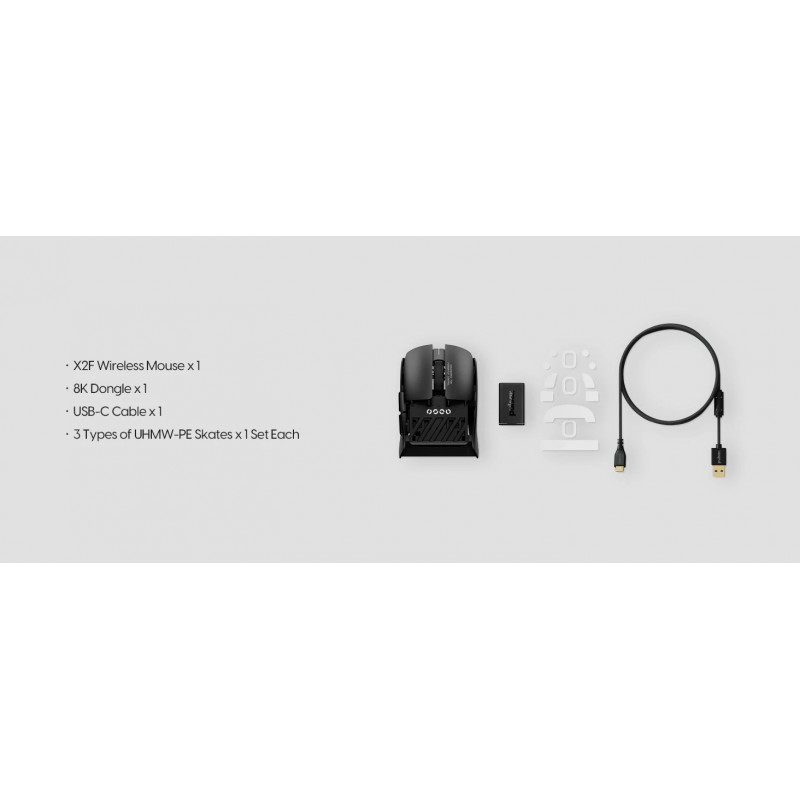 Pulsar професионална геймърска мишка Wireless Gaming Mouse X2F Black [Pulsar LAB] - 8K, Black