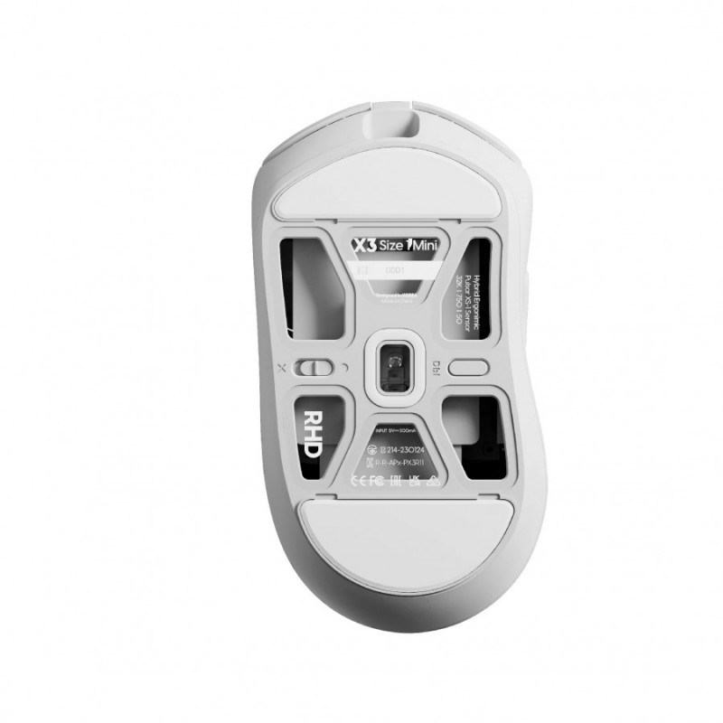 Pulsar професионална геймърска мишка Wireless Gaming Mouse X3 Size1 White - 1K (8K compatible), PX3R12