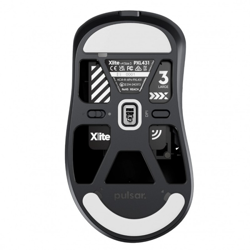 Pulsar професионална геймърска мишка Wireless Gaming Mouse Xlite v4 Size3 Black - 1K (8K compatible), PXL431