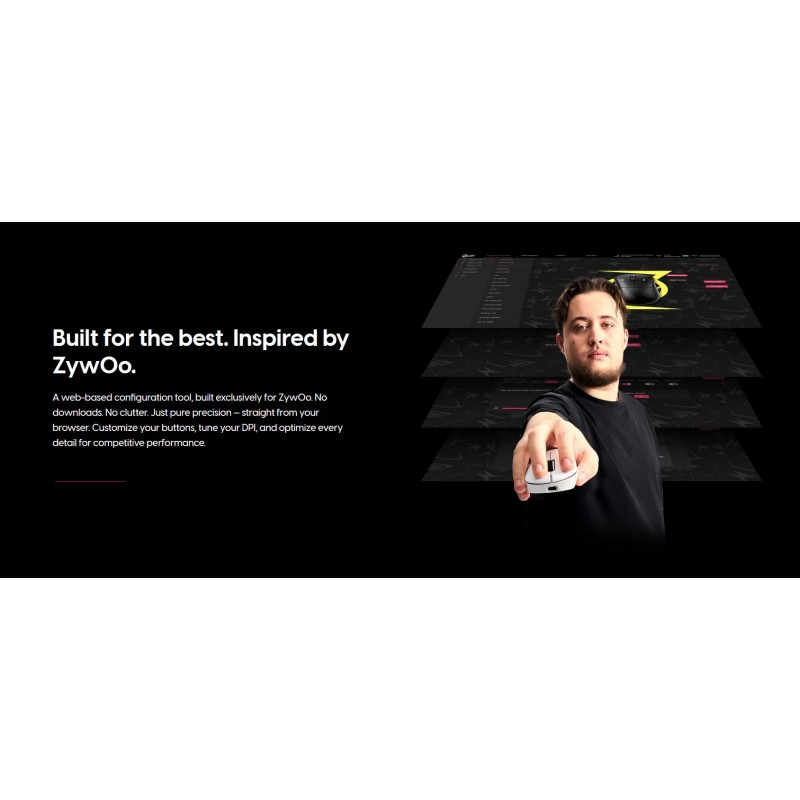 Pulsar професионална геймърска мишка Wireless Gaming Mouse ZywOo The Chosen Mouse Size1 Black 8K