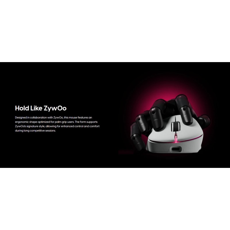 Pulsar професионална геймърска мишка Wireless Gaming Mouse ZywOo The Chosen Mouse Size2 Black 8K, PZWX21