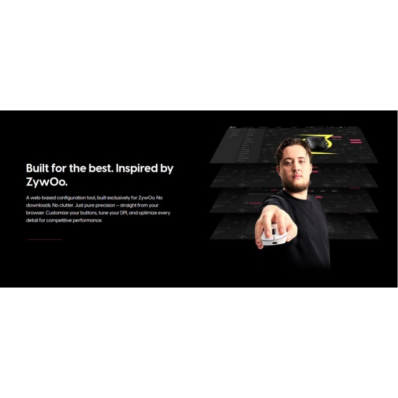 Pulsar професионална геймърска мишка Wireless Gaming Mouse ZywOo The Chosen Mouse Size2 Black 8K, PZWX21