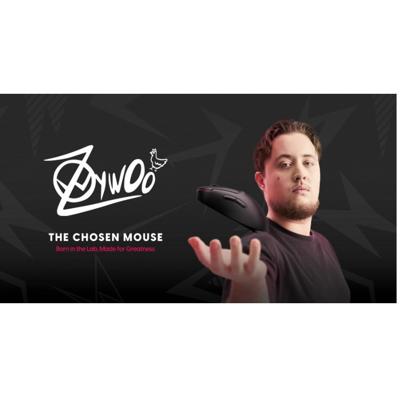 Pulsar професионална геймърска мишка Wireless Gaming Mouse ZywOo The Chosen Mouse Size2 White 8K, PZWX22