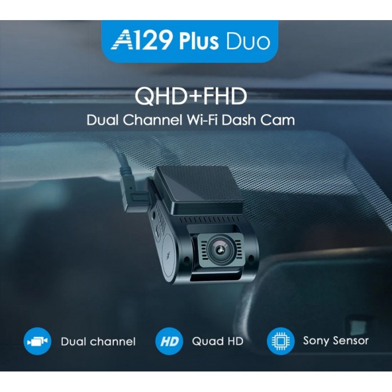 VIOFO Видеорегистратор Dash Cam A129 Plus DUO - GPS, Rear Cam included