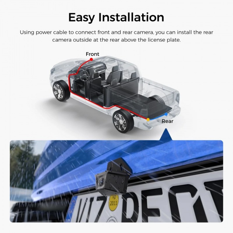 VIOFO водоустойчива камера за заден ход Waterproof Rear Camera - RWC200 - 2K Quad HD, 9.5m cable included