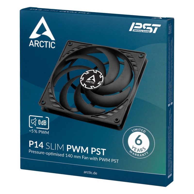 Arctic управляем вентилатор Fan 140x140x16mm - P14 SLIM PWM PST - 150-1800rpm, ACFAN00268A