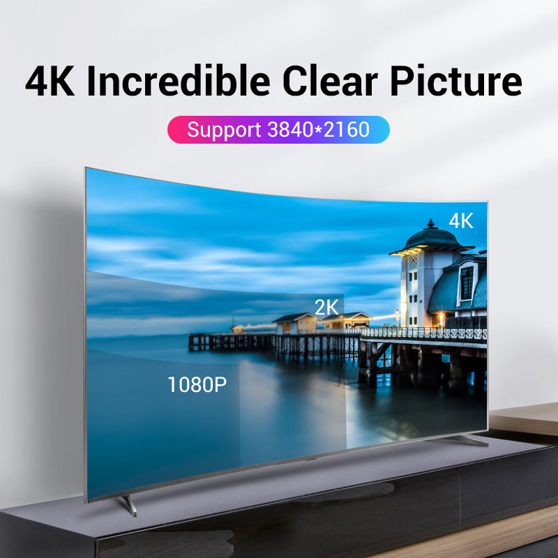 Vention Кабел Cable - Display Port v1.2 DP M / M Black 4K 2M - HACBH, HACBH