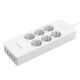 Orico протектор Surge Protector - 6 x Schuko, 5 x USB 2.4A Charging, 4000W, 1.5m - HPC-6A5U-V1-EU-WH-HPC-6A5U-V1-EU-WH