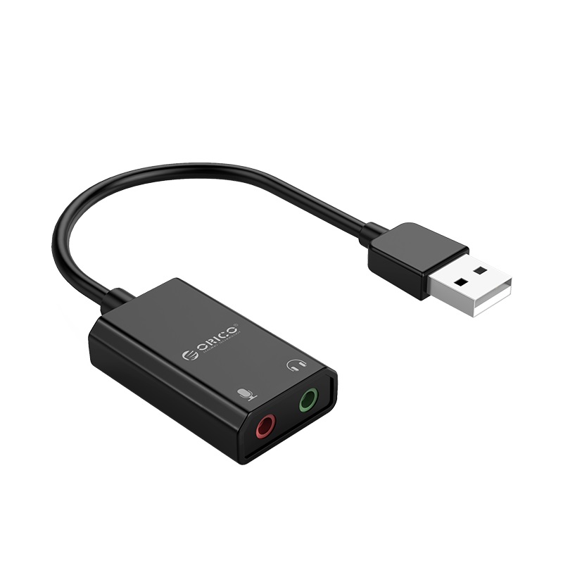 Orico външна звукова карта USB Sound card - Headphones, Mic, Black - SKT2-BK, SKT2-BK-BP