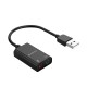 Orico външна звукова карта USB Sound card - Headphones, Mic, Black - SKT2-BK, SKT2-BK-BP