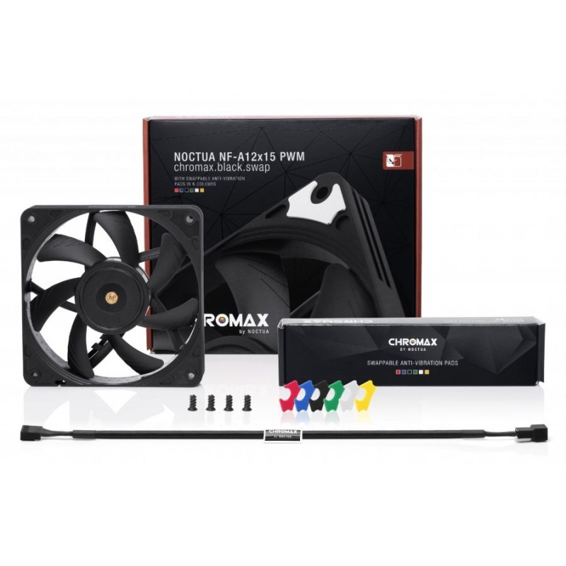 Noctua Вентилатор Fan 120x120x15mm NF-A12x15 PWM chromax.black.swap-NF-A12x15-CH.BK.S