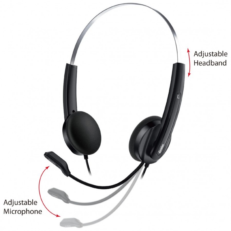 Genius слушалки с микрофон Headset HS-220U - AI, USB-C, Mic, Black, GENIUS-HS-220U-BK