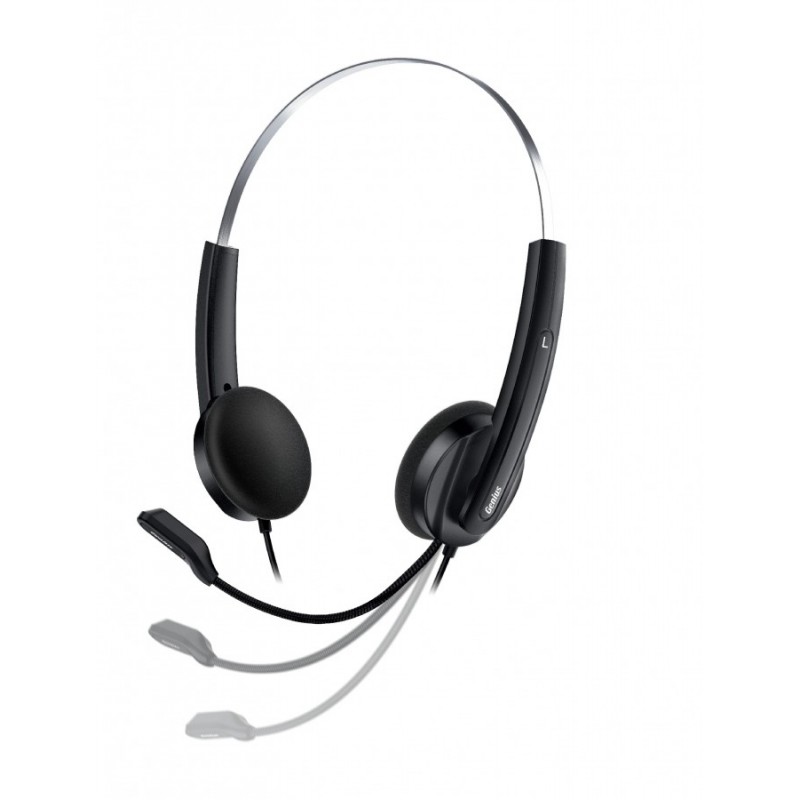 Genius слушалки с микрофон Headset HS-220U - AI, USB-C, Mic, Black, GENIUS-HS-220U-BK