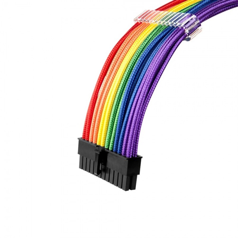 1stPlayer комплект удължителни кабели Custom Modding Cable Kit Rainbow - ATX24P, EPS, PCI-e - RB-001, RB-001