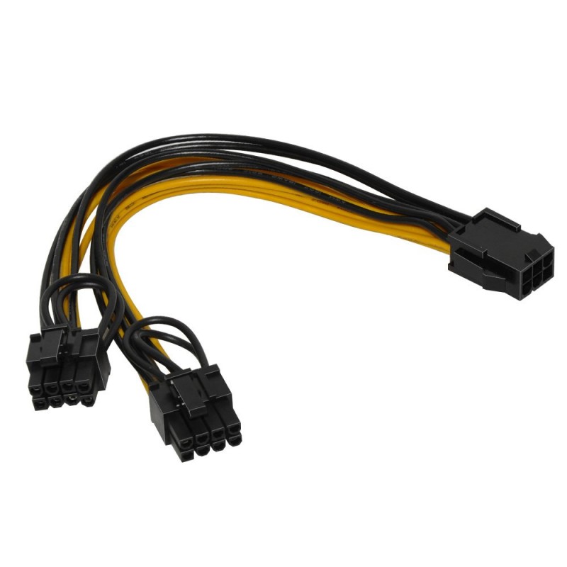 Makki Mining PCI-E Splitter 6pin -> 2x 8pin - MAKKI-CABLE-PCIE6-TO-2x8-MAKKI-CABLE-PCIE6-TO-2x8