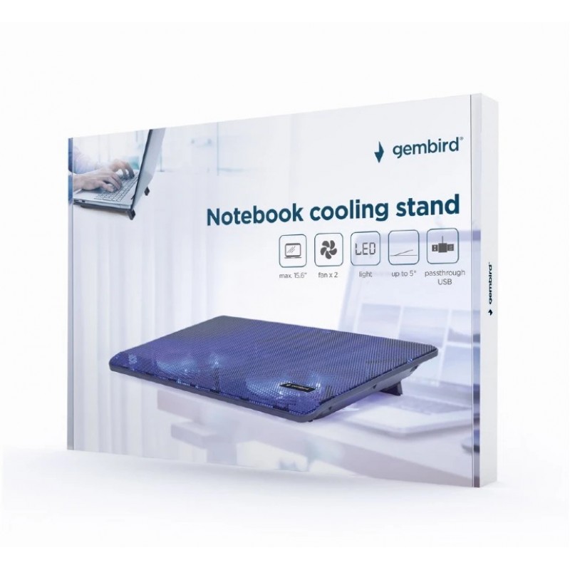 Gembird Охладител за лаптоп Notebook Cooler NBS-2F15-05 15.6"- black