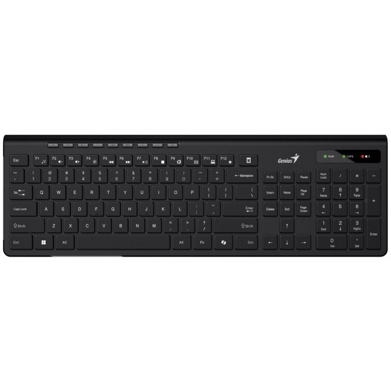Genius клавиатура кирилизирана безжична Wireless Slim Keyboard SlimStar 7230 Black - AI, BG, 2.4Ghz
