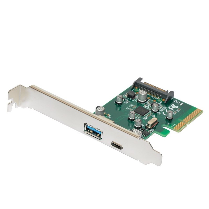 Makki PCI-E card 2 x USB3.1 A+C ports - MAKKI-PCIE-2XUSB31-AC-V1-MAKKI-PCIE-2XUSB31-AC-V1