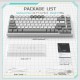 Ajazz геймърска механична клавиатура Gaming Mechanical Keyboard AK820 - AS Red Switch [Linear] (English US), Gray White, White Light