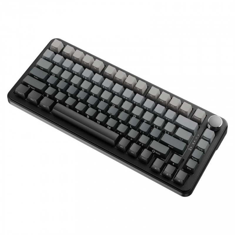 Ajazz геймърска механична клавиатура Wireless Gaming Mechanical Keyboard AK820 MAX - White birch [Linear] (English US), Side Printed, Gray