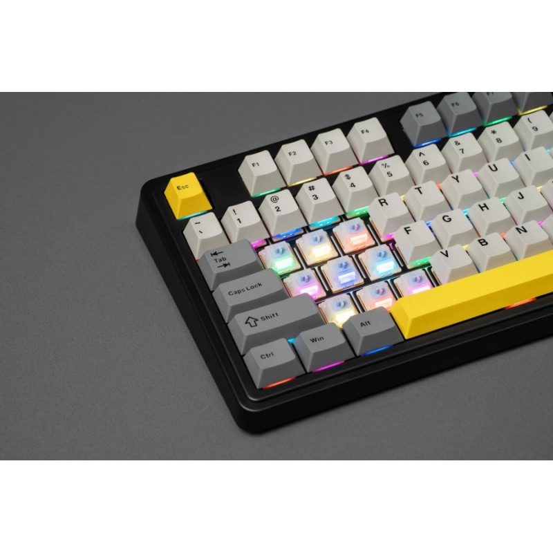 Ajazz геймърска механична клавиатура Wireless Gaming Mechanical Keyboard AK980 V2 - Gift Switch [Linear] (English US), Purple, White, Blue