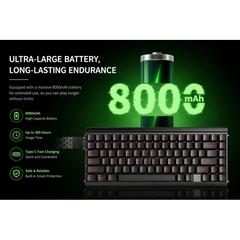 Aula геймърска механична клавиатура Wireless Gaming Mechanical Keyboard HERO 75 HE - Stormrise Magnetic Switch [Linear] (English US), Black