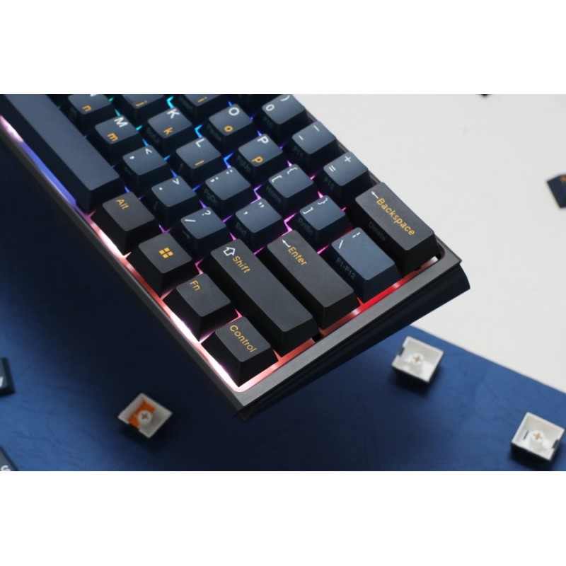 Ducky професионална геймърска механична клавиатура Professional Gaming Mechanical Keyboard One 3 Pro Mini Nazca Line - 8K, Cherry MX2A RGB Speed Silver